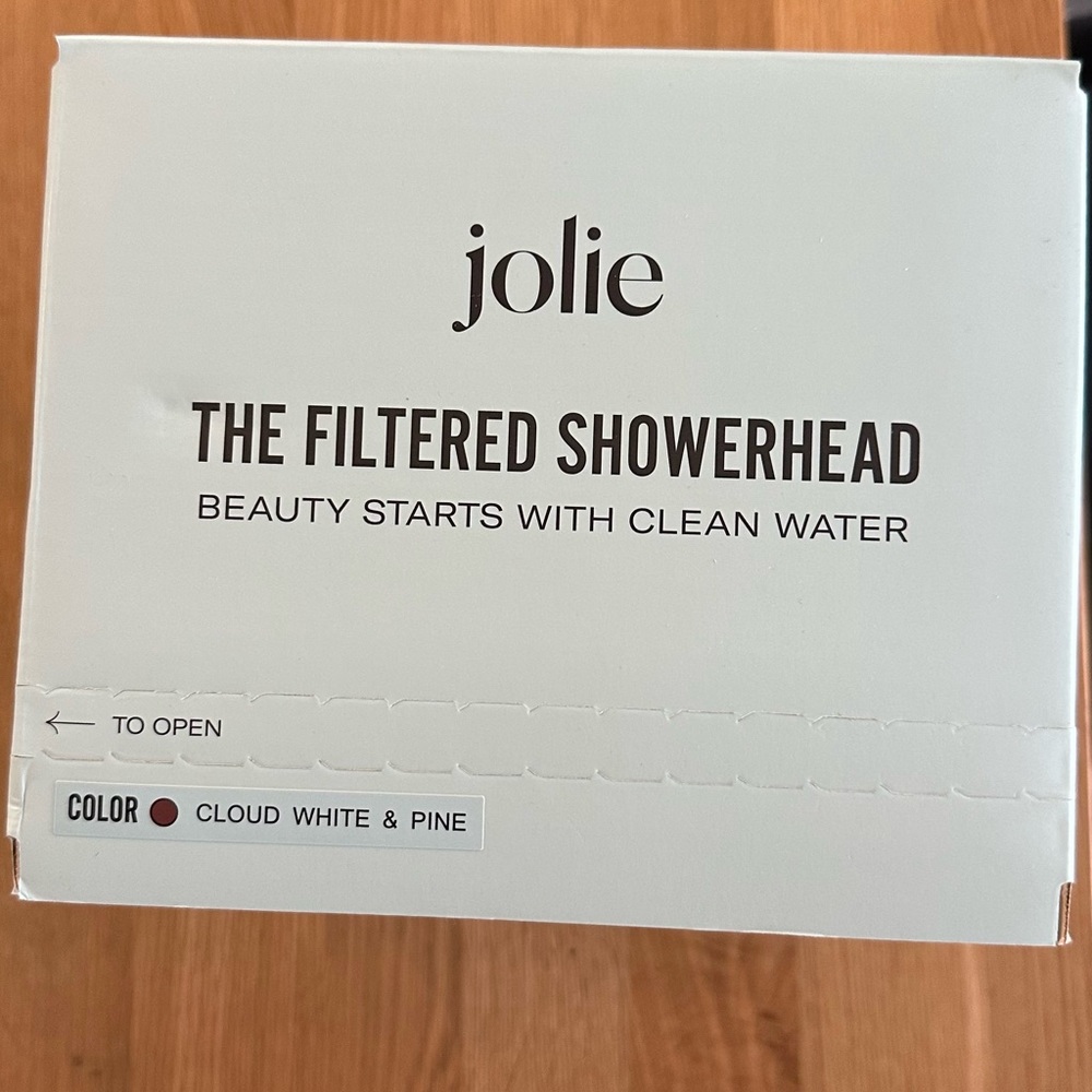 Jolie showerhead filter - unopened - color: cloud white and pine